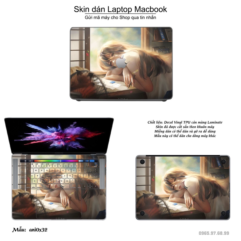 Skin dán Macbook mẫu Anime image (đã cắt sẵn, inbox mã máy cho shop)