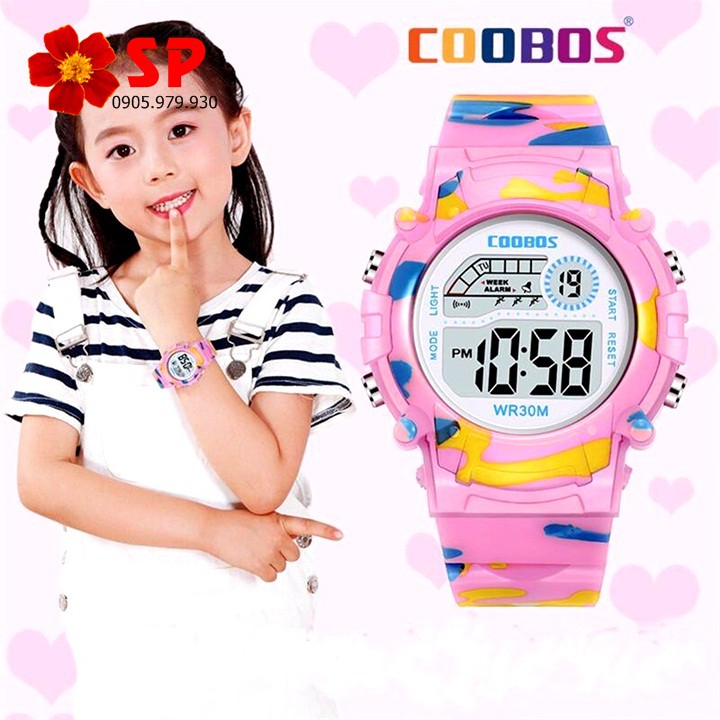 ĐỒNG HỒ TRẺ EM - ĐỒNG HỒ BÉ TRAI BÉ GÁI COOBOS 1015- ĐÈN LED 7 MÀU NHIỀU CHỨC NĂNG - CÓ SỈ SLL | BigBuy360 - bigbuy360.vn