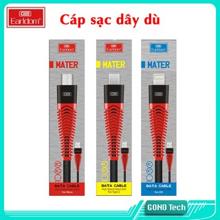 Cáp sạc Earldom EC-060 1M dây dù siêu bền | Chân Lightning Micro dùng cho IPhone ipad samsung Android