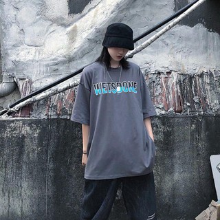UNISEX - ÁO THUN TAY LỞ MÀU XÁM - ÁO THUN ULZZANG