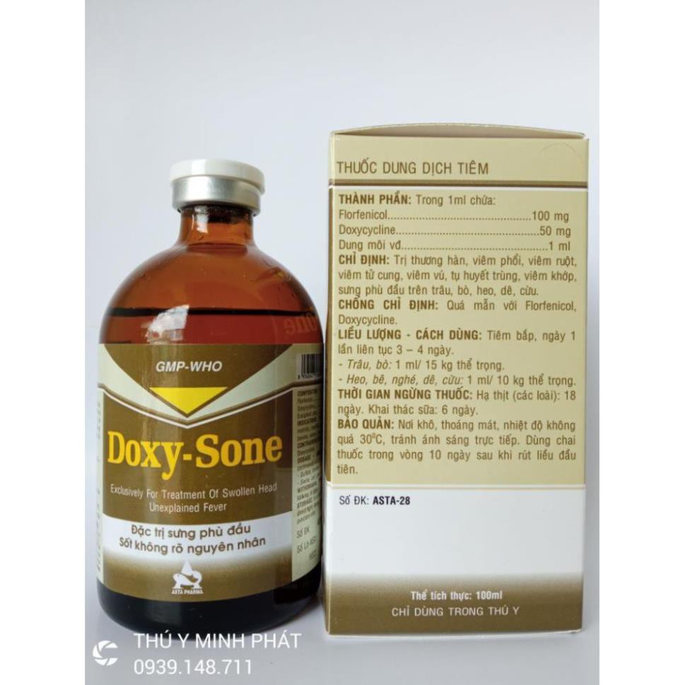 DOXY SONE CHAI 100ML (DOXYSONE sưng phù đầu sốt không rõ nguyên nhân)