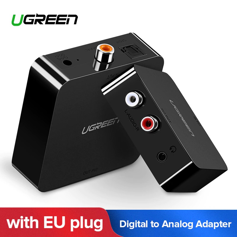 Ugreen Digital to Analog Audio Adapter AUX 3.5mm Jack RCA Converter with EU Plug