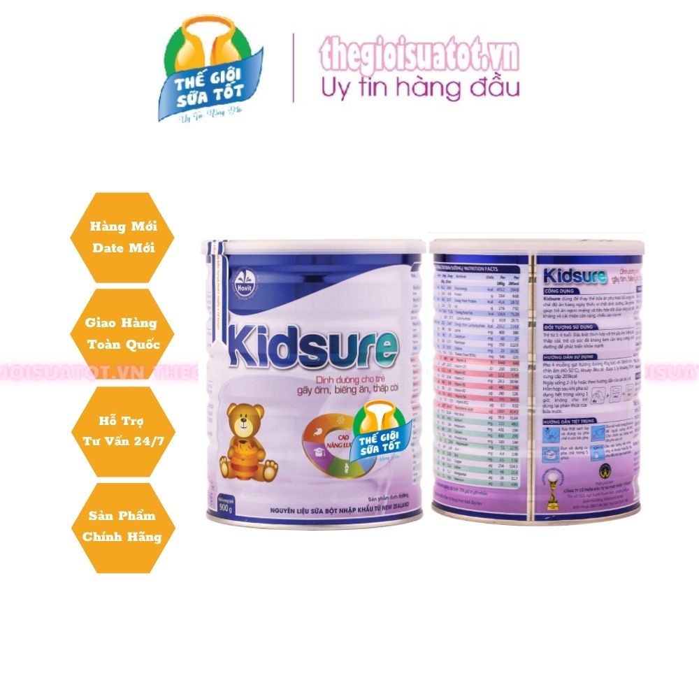 Sữa bột Havit Kidsure 900g - Sữa Dành Cho Trẻ Biếng Ăn Thấp Còi Suy Dinh Dưỡng