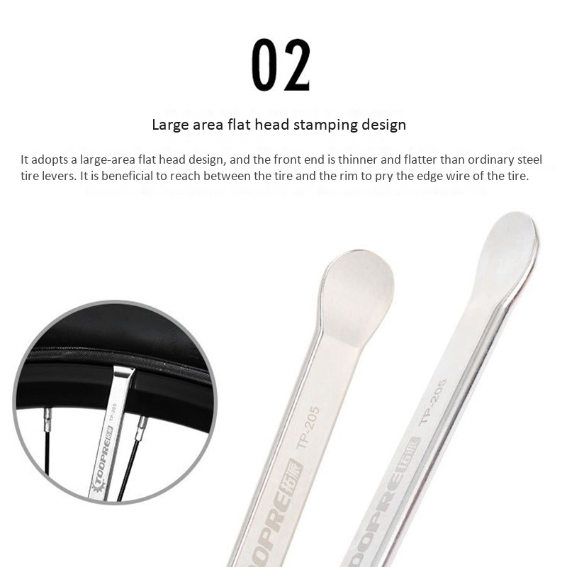 TOOPRE 3Pcs Road Bike Tire Lever Stainless Steel Repair Tool Black