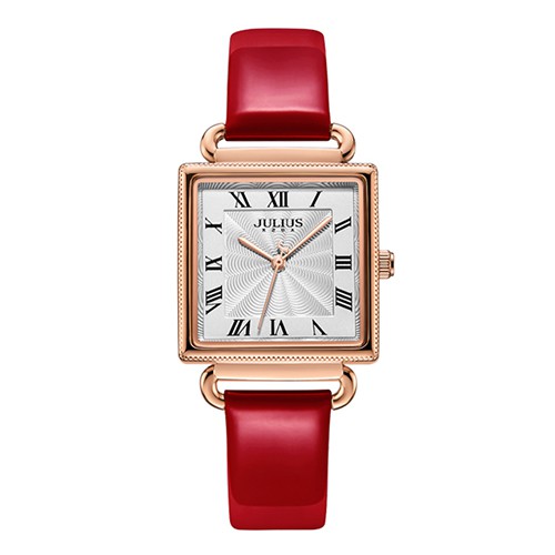 Đồng Hồ Nữ Julius Hàn Quốc Dây Da JA-1266C (Đỏ)