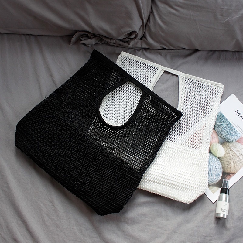 Túi Xách tote Chất Liệu canvas Phối Lưới Phong Cách Hàn Quốc Thời Trang Cho Nữ Gylb583