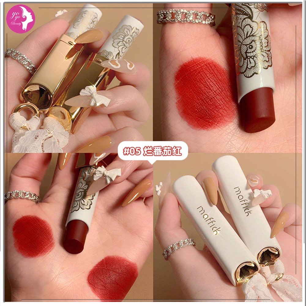 6 màu Son môi Hàn Quốc Sẵn sàng Stock Light Matte Lip Balm Bền Trắng với Ren Phổ biến Học sinh Trang điểm Làm đẹp