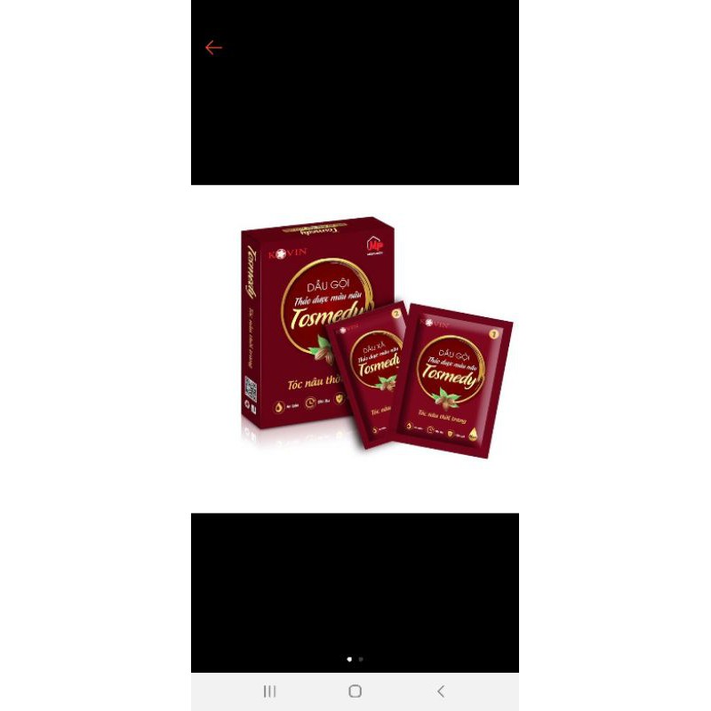 DẦU GỘI THẢO DƯỢC TOSMEDY MÀU NÂU mới Hộp 2 gói 40+20ml