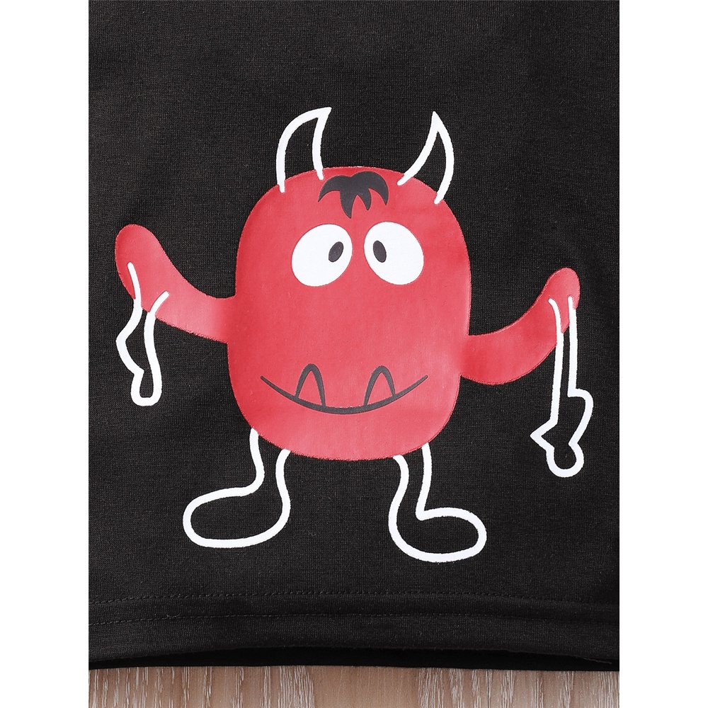 Set Đồ Mùa Hè 2 Món Gồm Áo Thun Tay Cộc + Quần Ngắn In Họa Tiết Vui Nhộn Cho Bé Trai 0-2 Tuổi