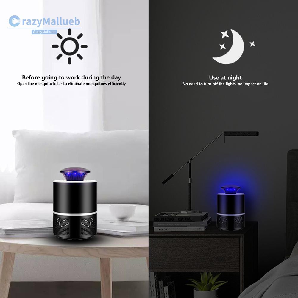 Crazymallueb❤USB Powered Mosquito Killer Lamp 355nm UV Mosquito Repellent Electronic Insect Trap Bug Zapper❤Lighting