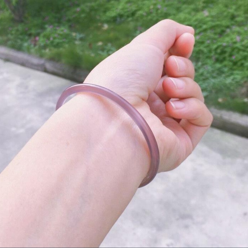 Vòng Đeo Tay Chalcedony Tự Nhiên Siêu Mỏng Phong Cách Trung Hoa Cho Nữ