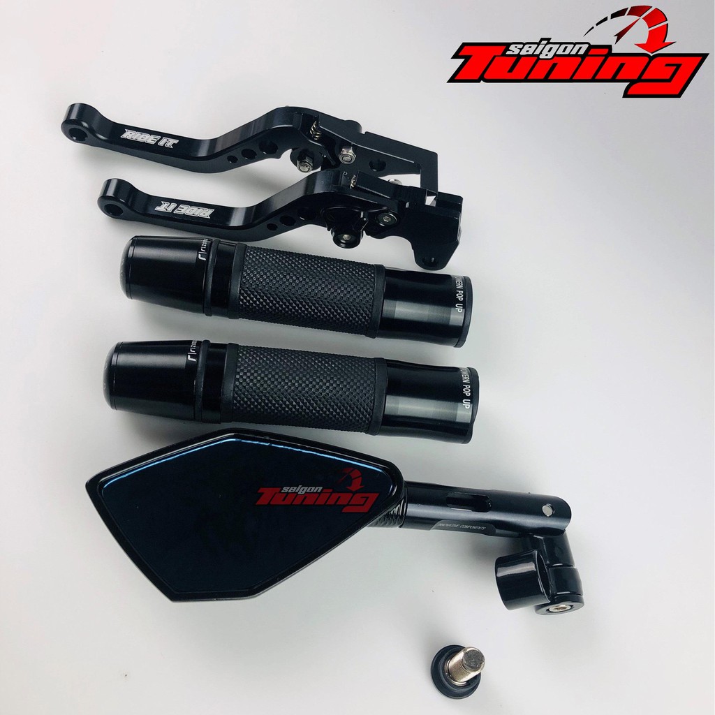 HÌNH THẬT Combo: 02 bao tay gù ý, 02 tay thắng  , 01 kiếng  chiếu hậu dùng cho các dòng xe -MÀU ĐEN