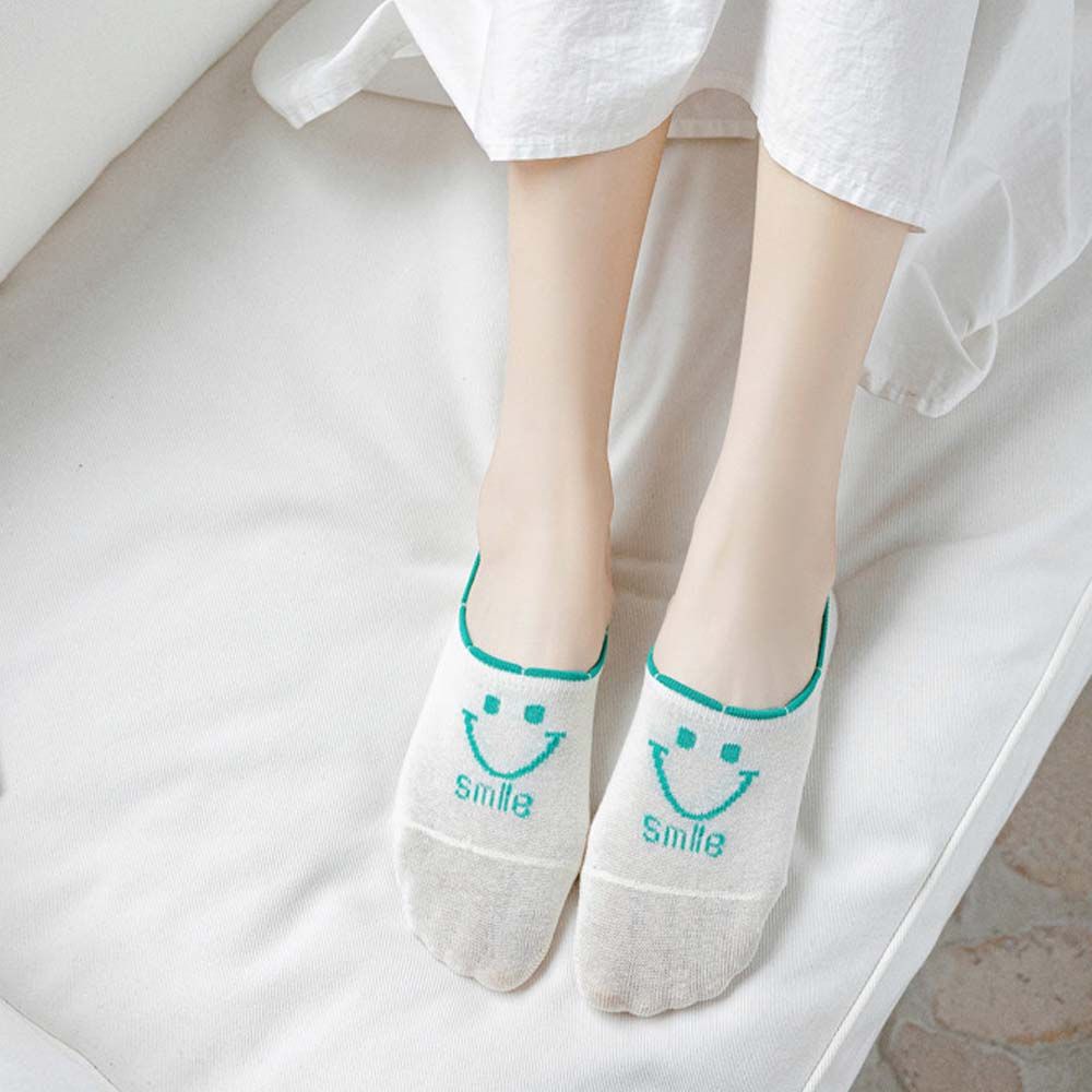 Vớ cổ thấp chống trượt thoải mái họa tiết mặt cười dễ thương tùy chọn màu sắc cho nữ