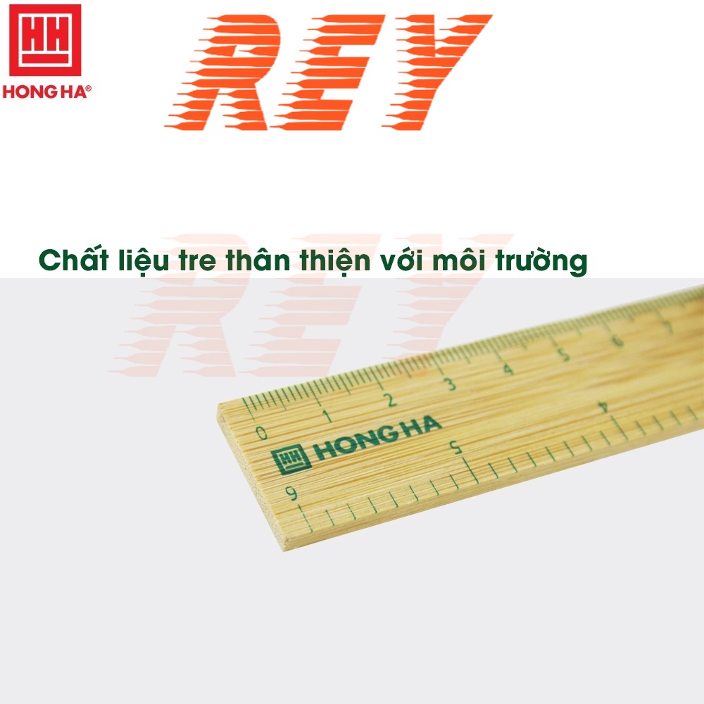 [Giao hỏa tốc] COMBO 5 cây thước gỗ tre 15cm thân thiện với môi trường Hồng Hà - MS: 3492