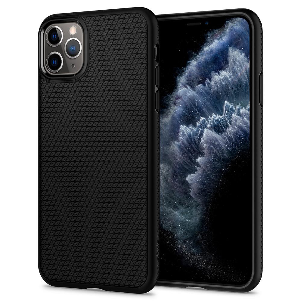 Ốp lưng chống sốc hàng hiệu Spigen Liquid Air màu đen cho iPhone 11 Pro Max | iPhone 11 Pro | iPhone 11