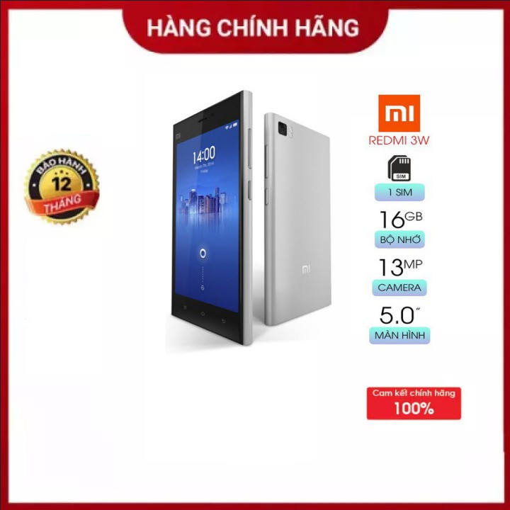 Điện thoại Smartphone Xiaomi Mi 3W - Màn 5 inch Ram 2G/16G Pin 3050 mAh