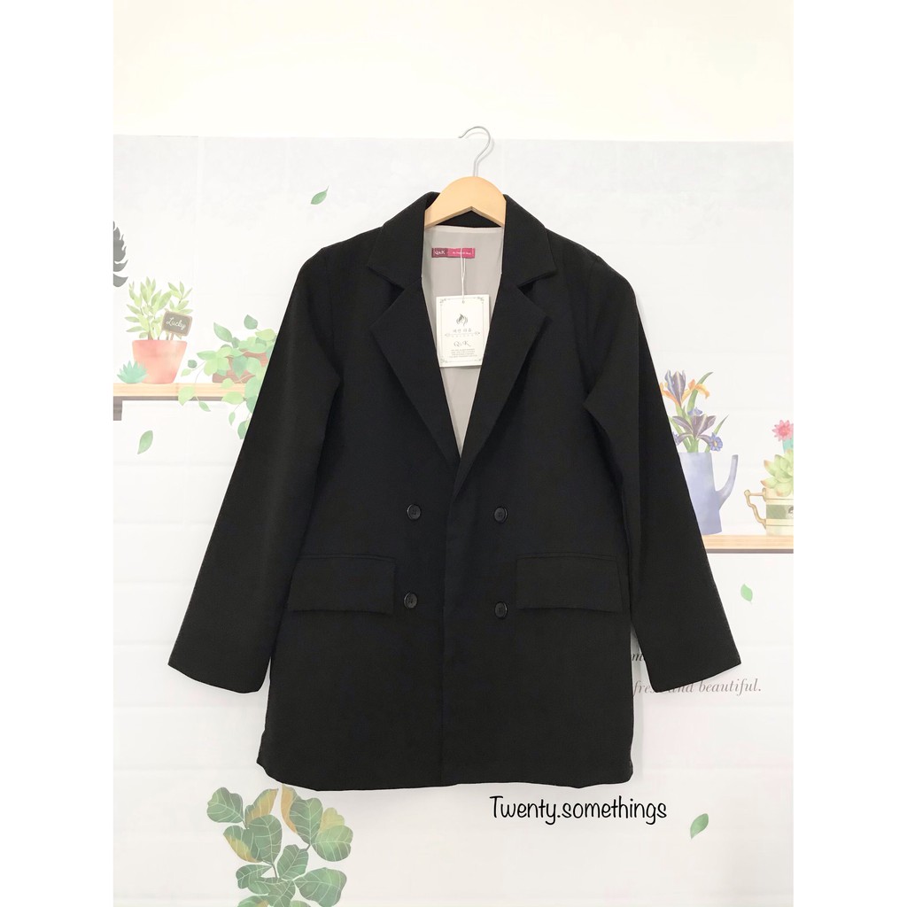 ÁO BLAZER ĐEN 2 LỚP ULZZANG HÀN QUỐC (ảnh thật/sẵn/có video) | BigBuy360 - bigbuy360.vn