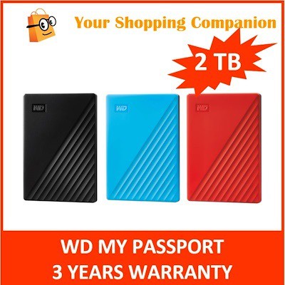 [Mã 66ELHASALE hoàn 7% đơn 500K] Ổ Cứng Di Động WD My Passport 2TB Chuẩn USB 3.2 Gen1 10Gb/s (Phiên bản mới) Chính Hãng