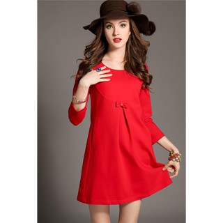 Đầm Bầu Tay Dài Phối Ren