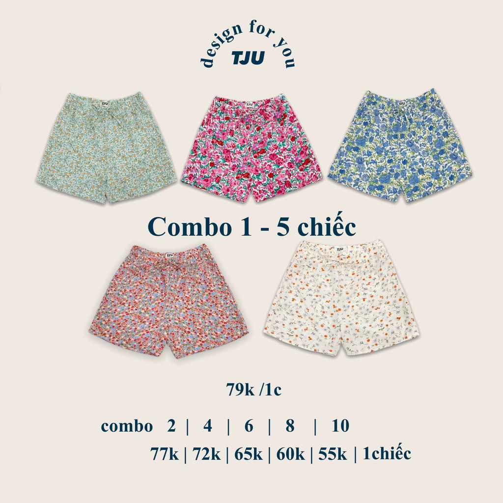 Quần đùi nữ mặc nhà chất lụa mát. Quần sooc hoa nữ bền. Quần đùi ngủ nữ chất lụa, họa tiết hoa, ulzzang (quần đùi hoa)