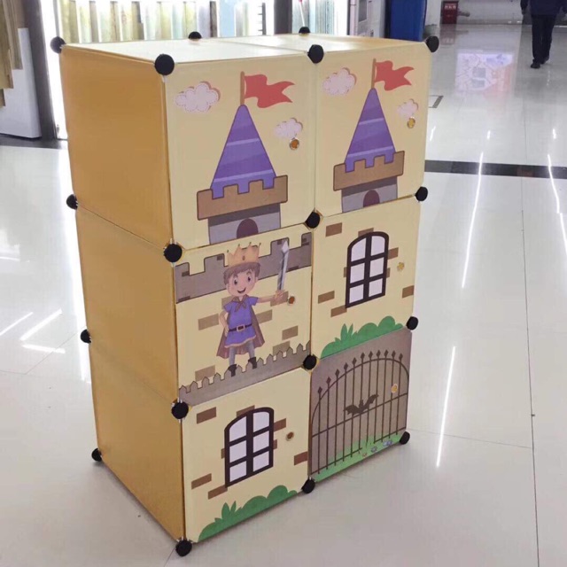 [ẢNH THẬT MẪU HOT] TỦ NHỰA GHÉP- TỦ QUẦN ÁO- TỦ NHỰA CHO BÉ 6 Ô. Tặng kèm 1 treo đồ.