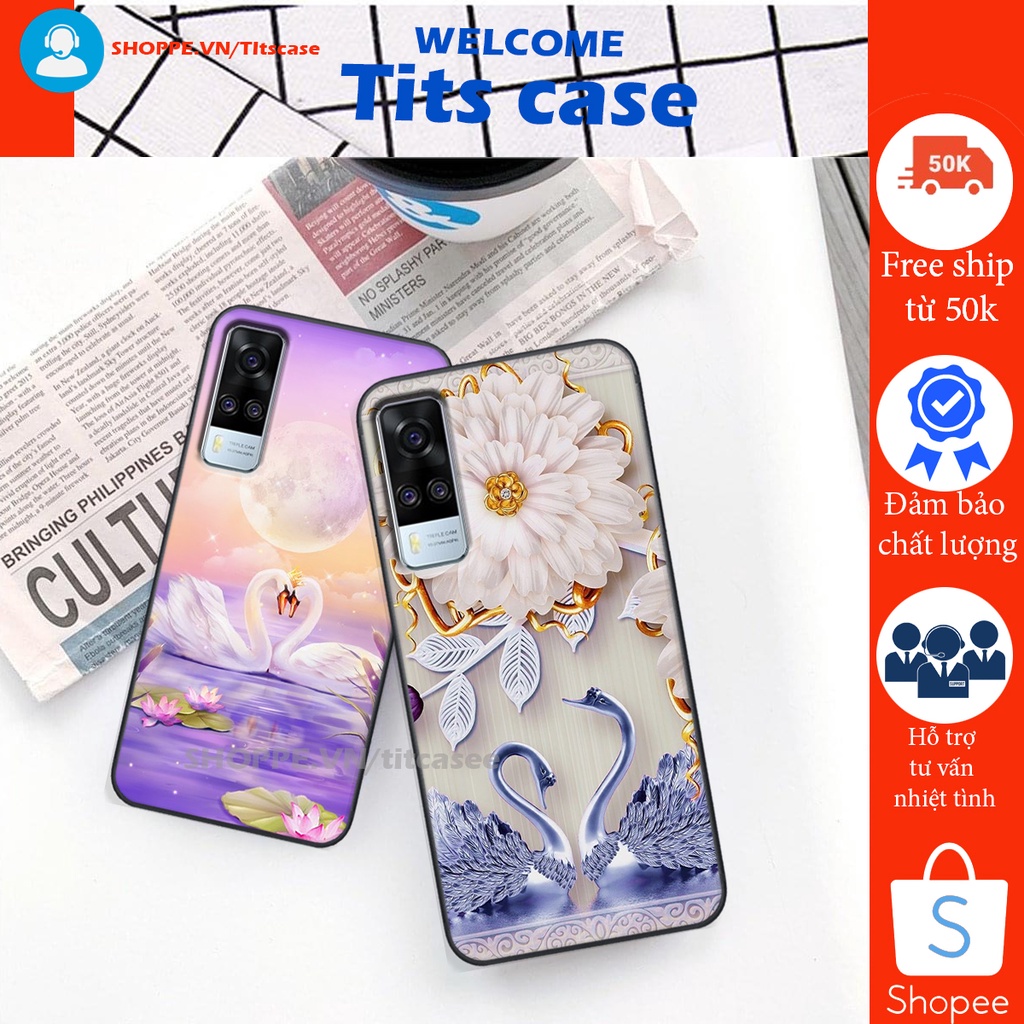 Ốp lưng Vivo Y51 2020 / Y53S in hình thiên nga,hoa may mắn, đặc sắc ĐỘC - LẠ - BỀN