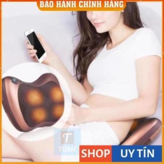 Gối masage 8 Bi Hồng Ngoại Công Nghệ Nhật Bản + tặng đầu cắm xạc trên ô tô