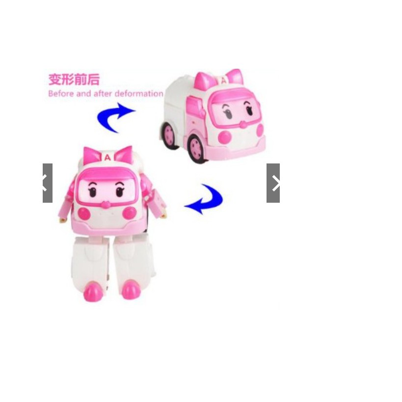 Bộ 6 xe biến hình Robocar Poli phim hoạt hình Poli và những người bạn hàng loại 1 đẹp nhựa an toàn