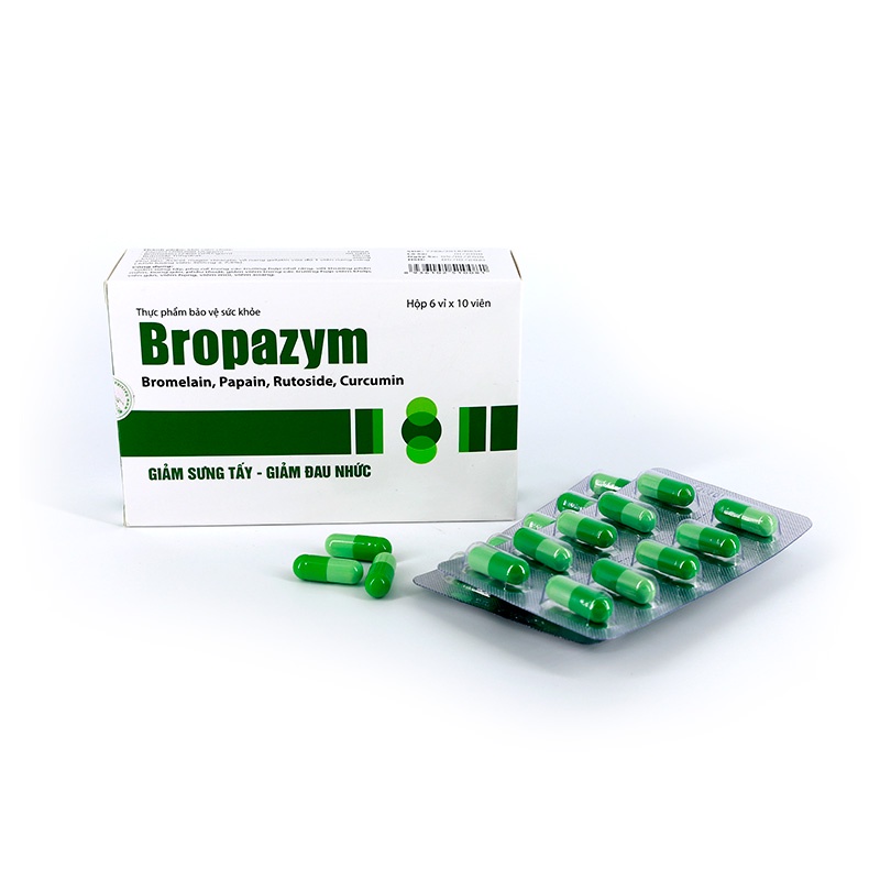 BROPAZYM - Hỗ trợ làm giảm phù nề do viêm họng, chấn thương phần mềm