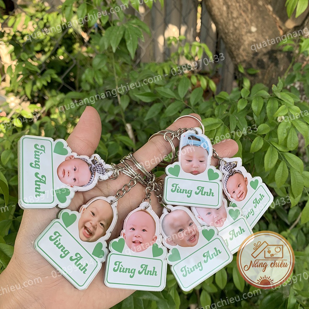 Móc khóa cắt ghép chibi_Móc khóa cho e bé, cho con yêu, cháu yêu_ móc khóa in ảnh giá rẻ