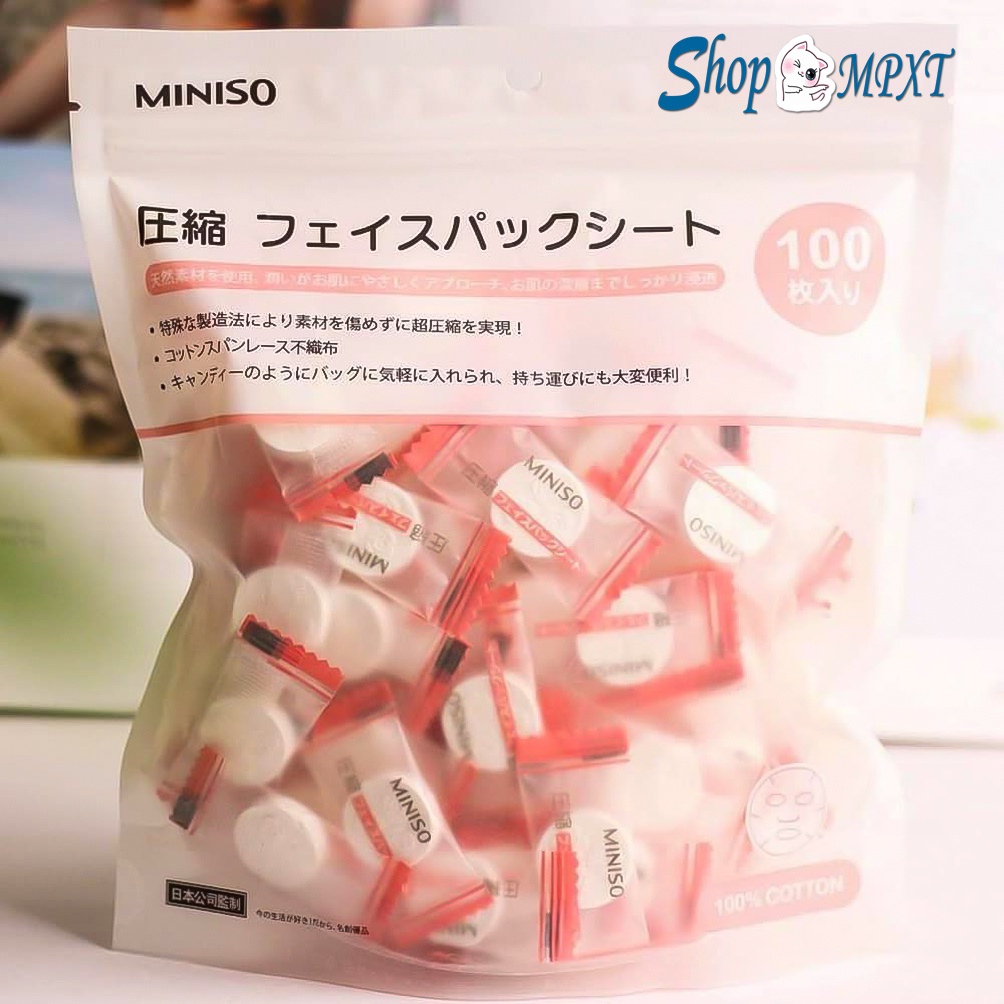 Mặt Nạ Giấy Nén Miniso Nhật Bản ❤️FREESHIP❤️ Mặt Nạ Nén Miniso Nhật Bản Cấp Ẩm Thải Độc
