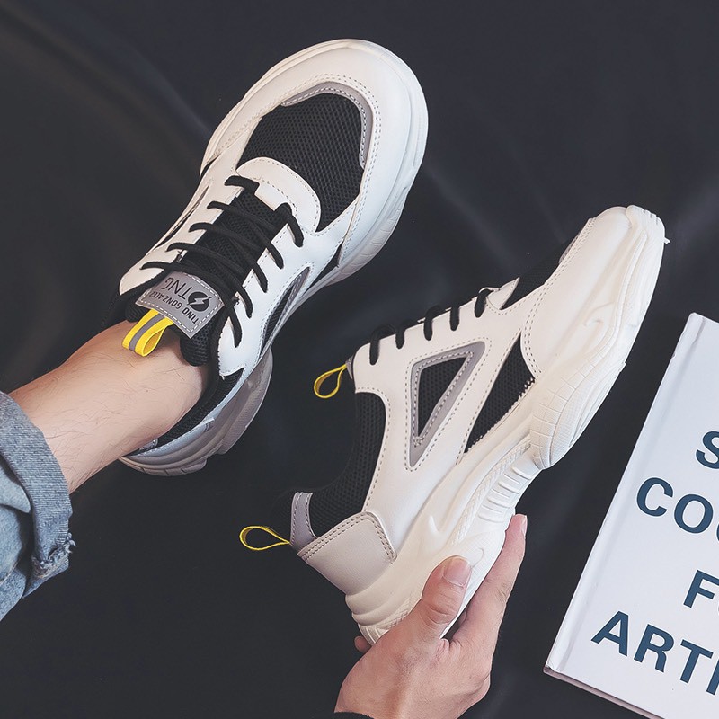 Giày sneaker phản quang nam kiểu dáng thể thao độn đế cao su vải da kết hợp hot 2020 BOM-GN-029 | BigBuy360 - bigbuy360.vn