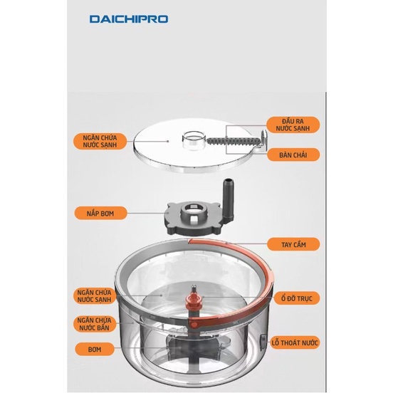 Cây Lau Nhà Thông Minh, Tự Động Tách Nước Bẩn, Tự Động Vắt Khô, Xoay 360 độ Daichipro DCP 5SM - Hàng Chính Hãng