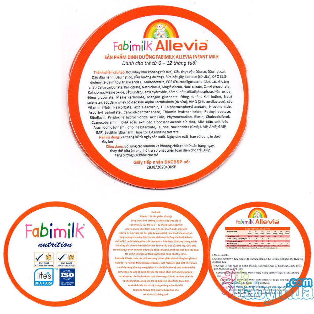 Sữa tăng cân Fabimilk Allevia 400g