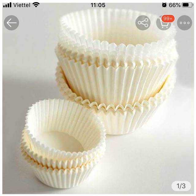 Giấy nến trắng lót khuôn cupcake, lót bánh bao