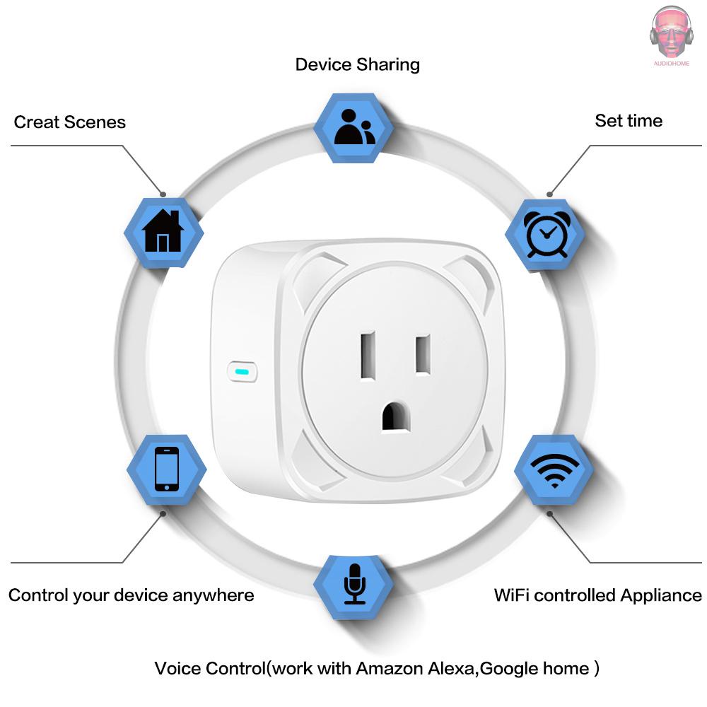 AUDI  BSD13 10A WiFi Smart Socket US Plug Smart Life APP Remote Control Timing Voice Control Compatible with Amazon Alexa & Google Assistant