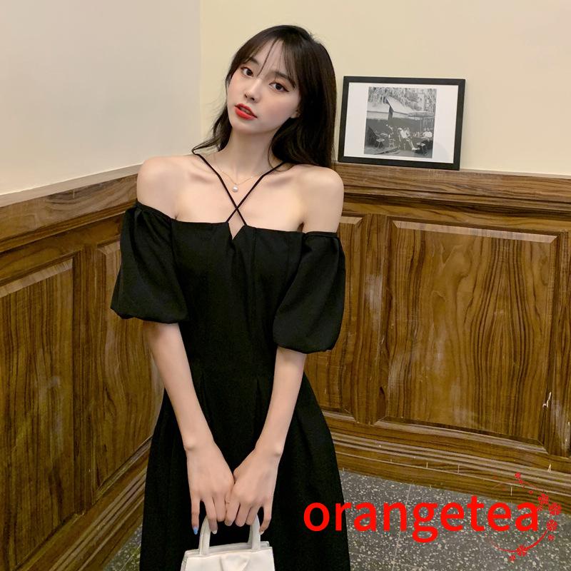 Đầm Midi Tay Ngắn Trễ Vai Thiết Kế Độc Đáo Thời Trang Sang Trọng Cho Nữ