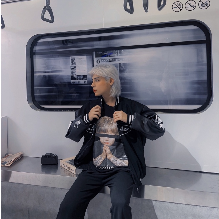[Mã SKAMFSW175 giảm 10K đơn 50K] Áo Khoác Bóng Chày màu Đen BLACK MIACK Varsity Jacket BM1