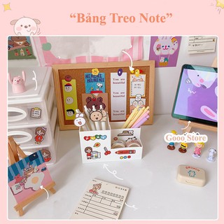 Bảng ghim gỗ ghi chú treo ảnh postcard trang trí decor bàn học bàn làm việc