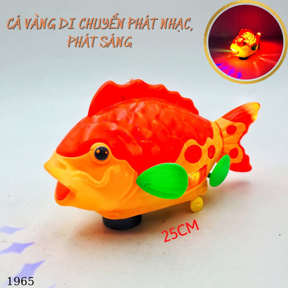 Cá vàng di chuyển tự động phát nhạc đèn nhiều màu sắc