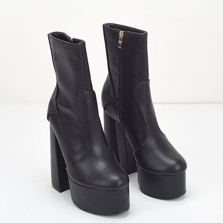 [Ảnh Thật[ Giày Bốt Đế Đúp Gót Cao 15 Phân Hack Chiều Cao Hot Trend 2022 [AdorablexBeautiful]