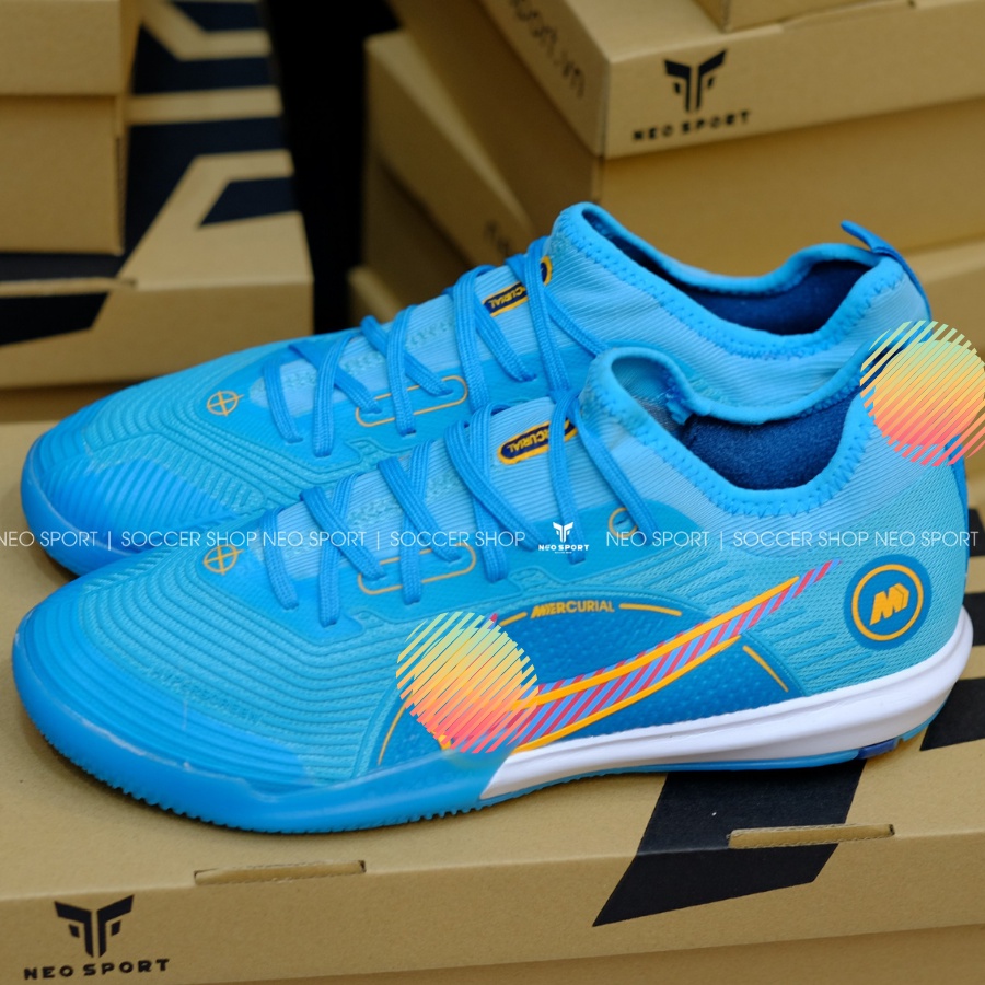 Giày Bóng Đá Futsal Mercurial Zoom Vapor 14 Pro BluePrint 2022 Bo thun Xanh Ngọc IC