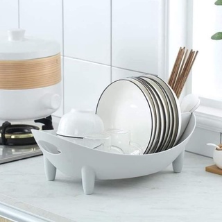Kệ để chén bát, kệ úp chén bát hình thuyền có khe thoát nước tiện lợi