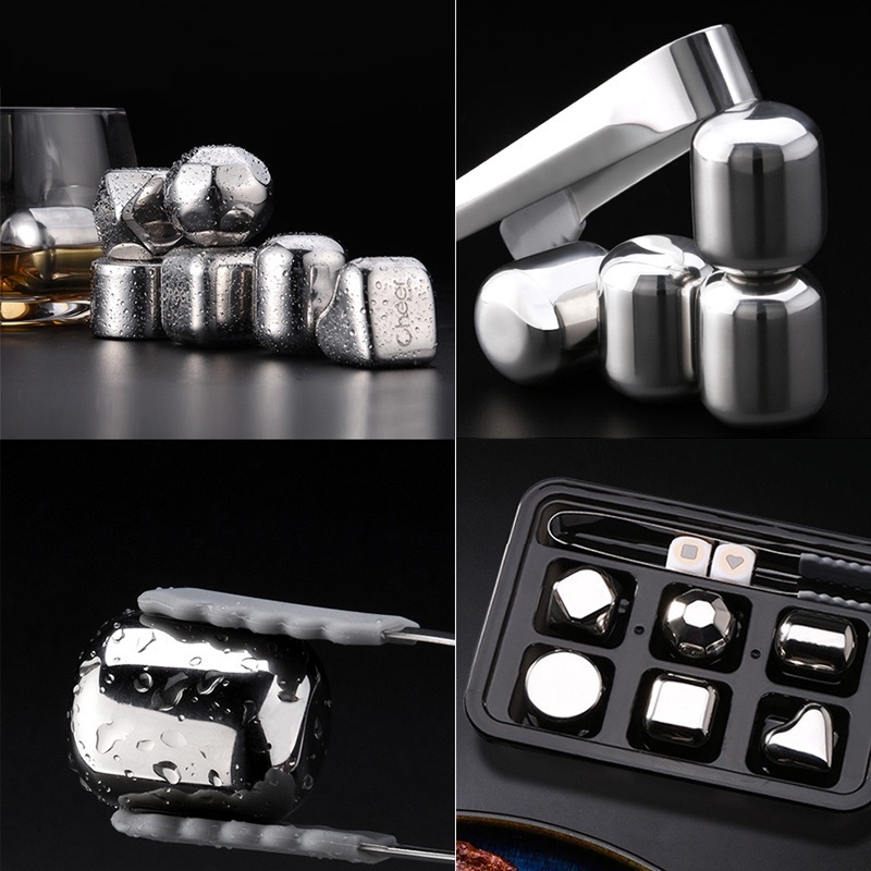 Đá lạnh vĩnh cửu Circle Joy CJ-BK02  6 viên đá inox cao cấp chính hãng - Minh Tín Shop