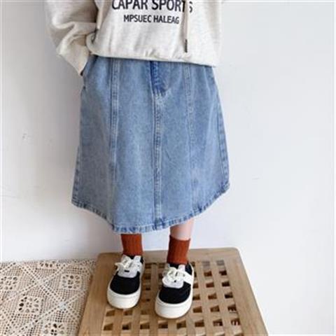 Chân váy denim thời trang xuân thu phong cách Hàn Quốc thời trang cho bé gái