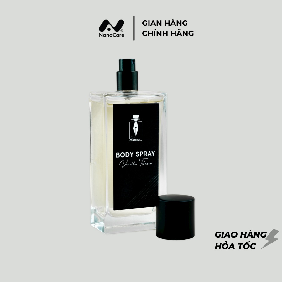 Xịt thơm toàn thân cao cấp cho nam Signed Contract BODY SPRAY - VANILLE TOBACCO 100ml lịch lãm, cuốn hút, thơm lâu