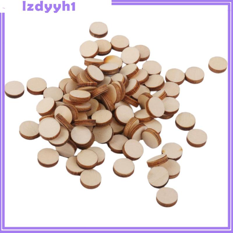 Bộ 100 Miếng Gỗ Tròn Dày 3mm 10mm Dùng Trang Trí DIY
