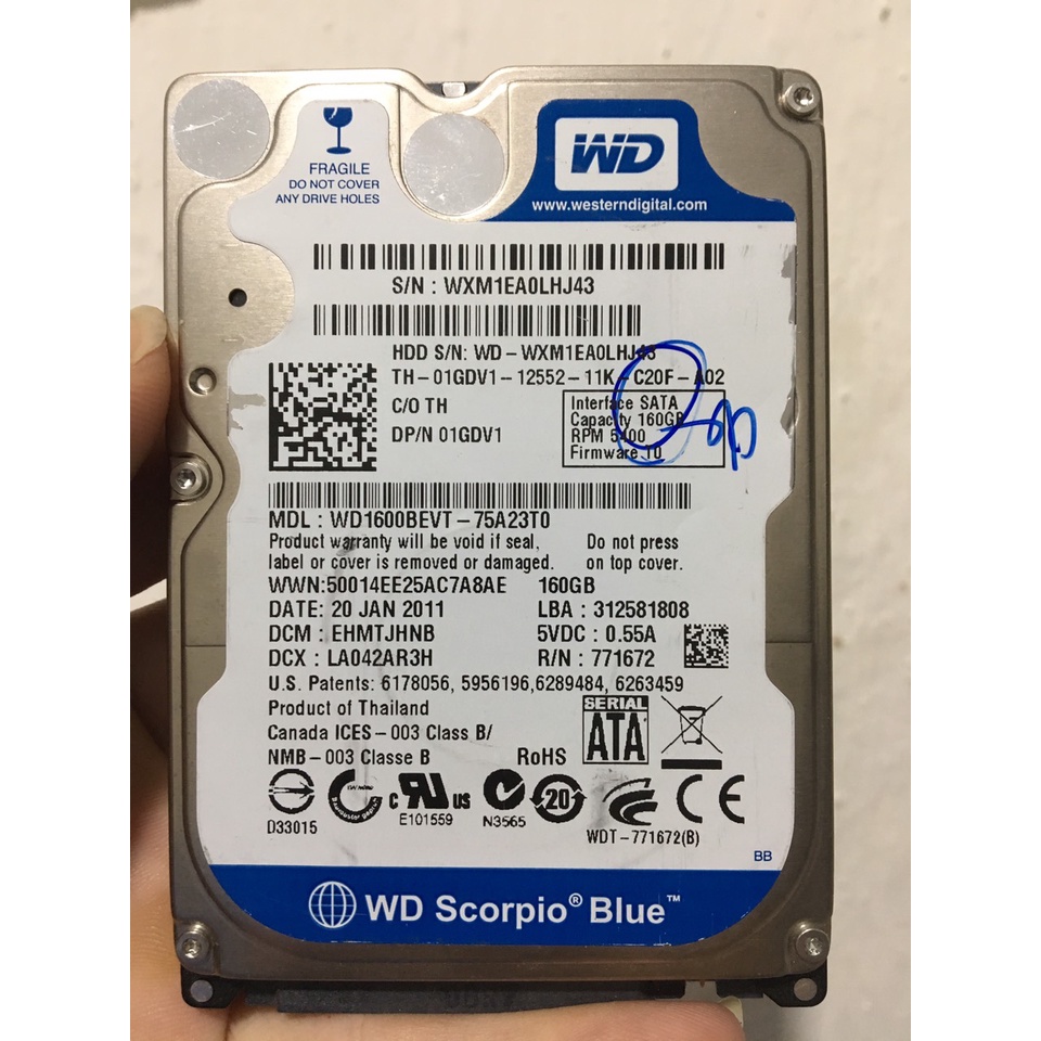 HDD laptop Các Dung lượng 1000G, 500G, 320G, 250G, 160G, 120G 80G... | WebRaoVat - webraovat.net.vn