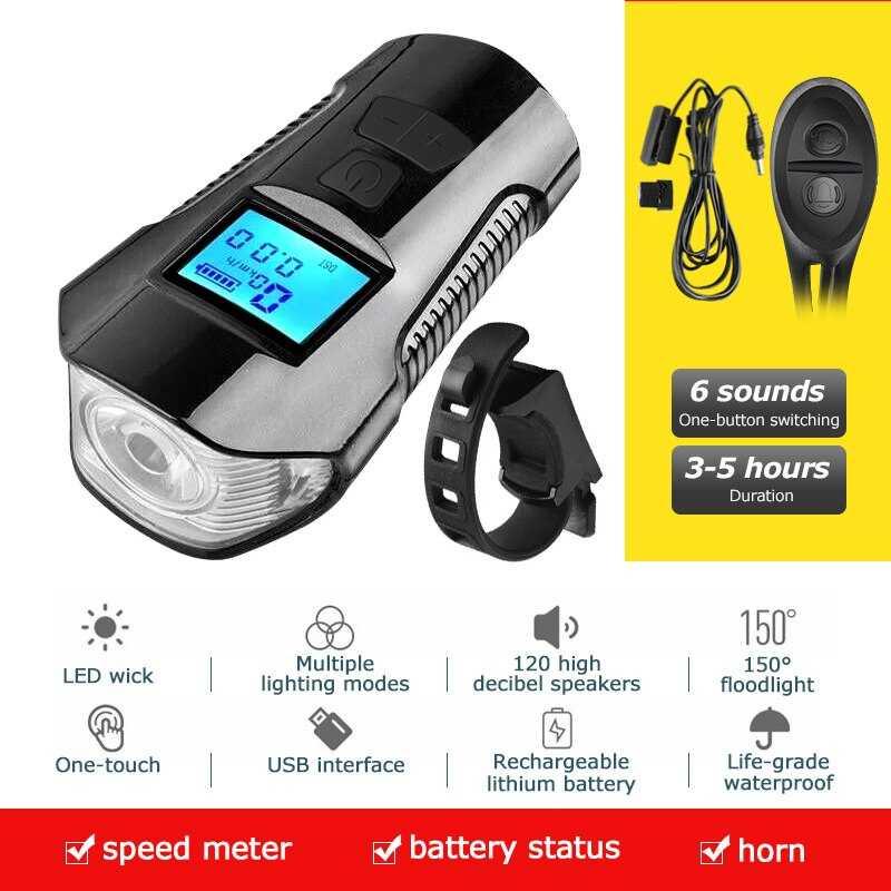 Còi Xe Đạp Màn Hình LCD Chống Thấm Nước + Đồng Hồ Tốc Độ XA-585