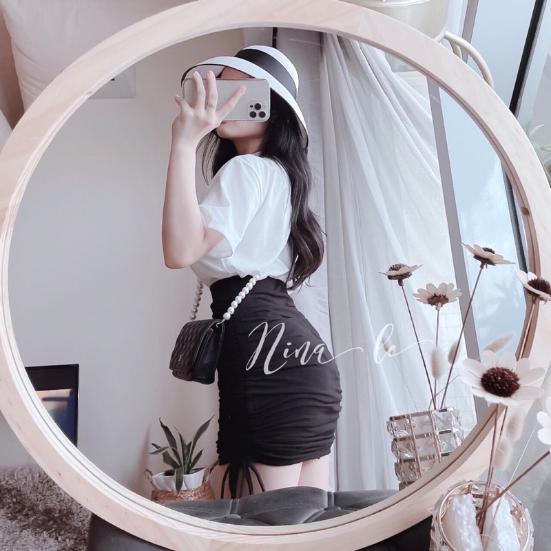 💥 Set áo thun DFMO + chân váy rút hông phong cách trẻ trung siêu xinh💥 | BigBuy360 - bigbuy360.vn